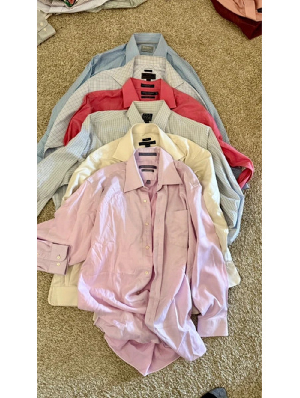 Men's Dress Shirt Lot 6 16-16.5 Hickey Freeman Jos A Bank